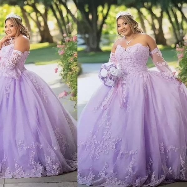 gorgeous lavender quinceanera dresses applique beaded sweetheart neckline with long sleeves lace up back floor length ballgown princess swee, Blue;red
gorgeous lavender quinceanera dresses applique beaded sweetheart neckline with long sleeves lace up back floor length ballgown princess swee, Blue;red