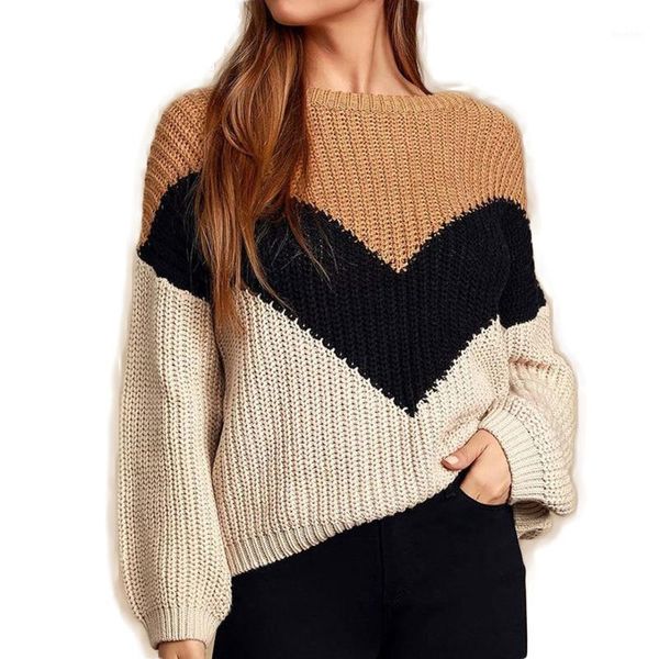 #45 womens striped sweater 2021 casual loose sweater multi-color women long sleeve knitted striped jumper pullover1, White;black
#45 womens striped sweater 2021 casual loose sweater multi-color women long sleeve knitted striped jumper pullover1, White;black