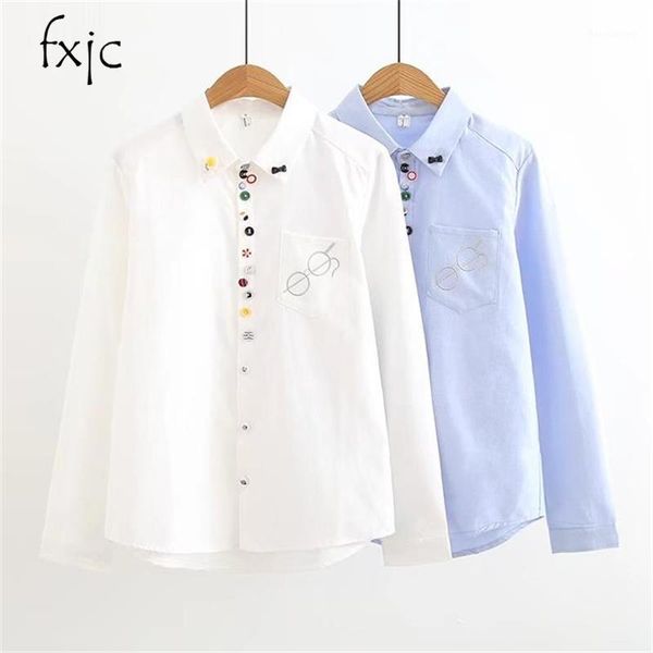 2017 autumn new college wind more button eyes embroidered long sleeves slim shirt female backing shirt zr691, White
2017 autumn new college wind more button eyes embroidered long sleeves slim shirt female backing shirt zr691, White