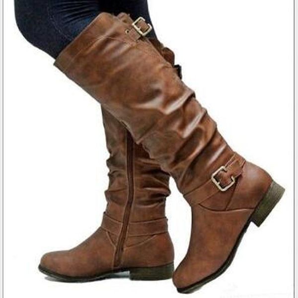 women knee high boots low heels shoes woman vintage pu leather gladiator warm shoe chaussures femme zapatos mujer sapato d2308, Black
women knee high boots low heels shoes woman vintage pu leather gladiator warm shoe chaussures femme zapatos mujer sapato d2308, Black