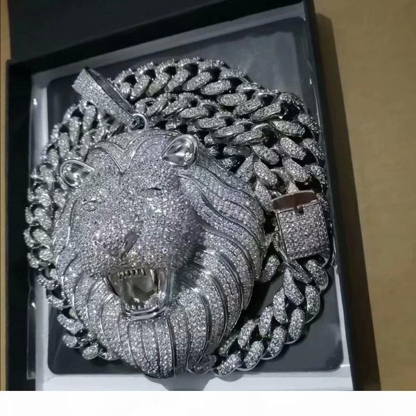 iced out pendant cuban link chain big pendants mens jewelry hip hop luxury designer necklace bling diamond lion animal rapper dj accessories, Silver
iced out pendant cuban link chain big pendants mens jewelry hip hop luxury designer necklace bling diamond lion animal rapper dj accessories, Silver