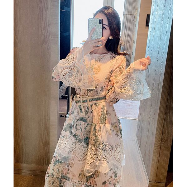 2021 new vintage neck-neck long woman belt printed elegant floral sleeve dress female spring mxr7, Black;gray
2021 new vintage neck-neck long woman belt printed elegant floral sleeve dress female spring mxr7, Black;gray