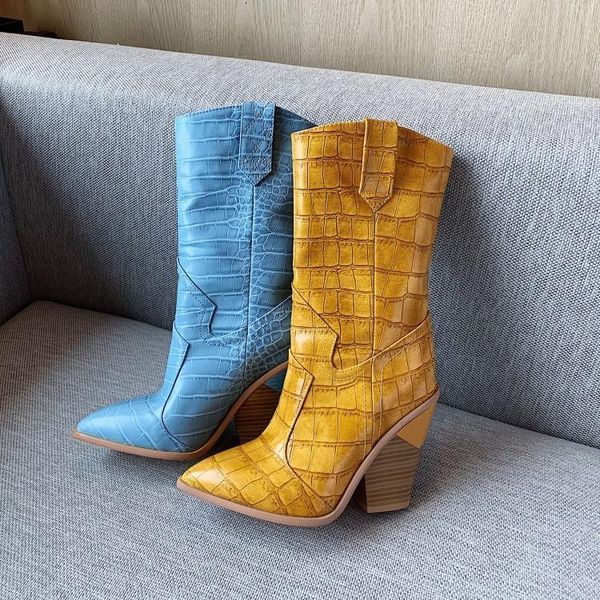 fashion women's mid-calf boots pointed toe checks pattern high heels shoes pull on pointed toe big size f4, Black
fashion women's mid-calf boots pointed toe checks pattern high heels shoes pull on pointed toe big size f4, Black