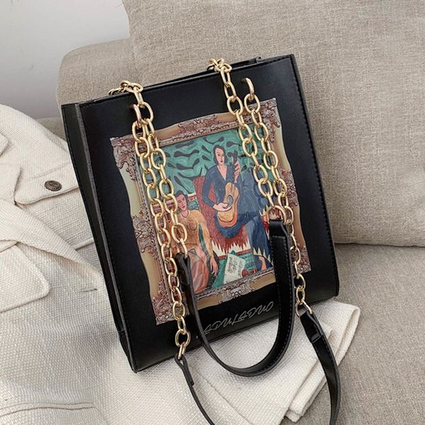vintage oils design women shoulder bags chains handbags luxury pu leather crossbody bag ceative figure print large bucket purses c1016
vintage oils design women shoulder bags chains handbags luxury pu leather crossbody bag ceative figure print large bucket purses c1016