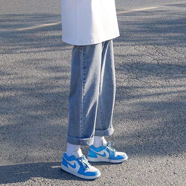 men's solid color jeans korean casual fashion loose straight-leg pants wide-leg pants men harajuku streetwear ankle-length, Blue
men's solid color jeans korean casual fashion loose straight-leg pants wide-leg pants men harajuku streetwear ankle-length, Blue