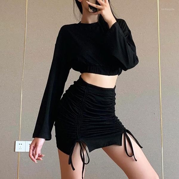 2pcs women long sleeve crop ruched side drawstring skirt long sleeve and skirt summer autumn sets1, Gray
2pcs women long sleeve crop ruched side drawstring skirt long sleeve and skirt summer autumn sets1, Gray