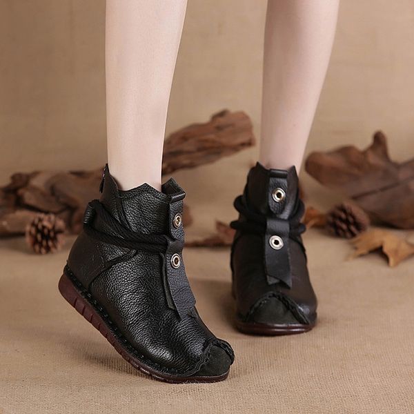mcckle women pu leather ankle boots flats pleated ladies zip plush warm winter shoes female fashion sewing retro short boot 201114, Black
mcckle women pu leather ankle boots flats pleated ladies zip plush warm winter shoes female fashion sewing retro short boot 201114, Black