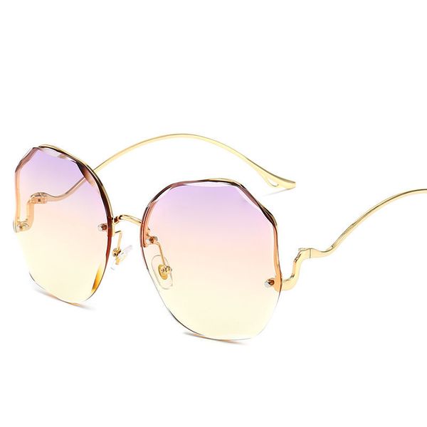fashion designer women's metallic large rimless sunglasses with tweens in ocean color and large rimless glasses, ing, White;black
fashion designer women's metallic large rimless sunglasses with tweens in ocean color and large rimless glasses, ing, White;black