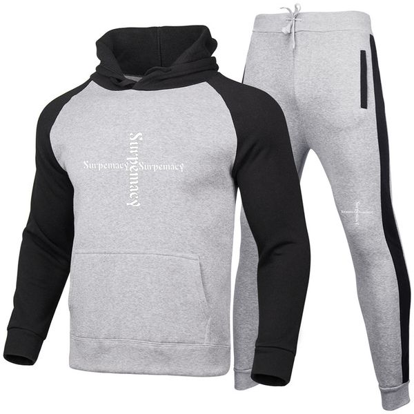 designer men trousers + hoodie 2 two piece women slim long sleeved fashion stitching style sports suit fleece tracksuits brand, Gray
designer men trousers + hoodie 2 two piece women slim long sleeved fashion stitching style sports suit fleece tracksuits brand, Gray
