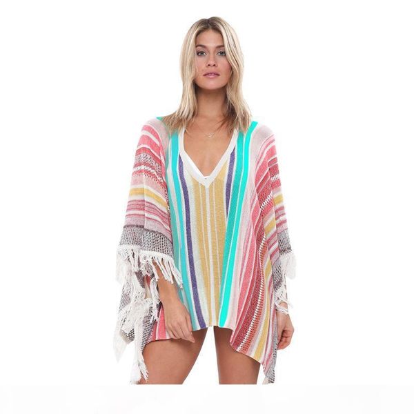 2020 bikini swimsuit cover-ups women beachwear crochet tunic casual striped fringed bat sleeve fashion summer swimwear beach dress sarongs, White;black
2020 bikini swimsuit cover-ups women beachwear crochet tunic casual striped fringed bat sleeve fashion summer swimwear beach dress sarongs, White;black