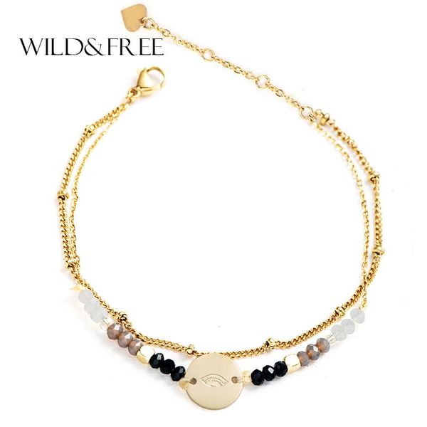 wild & gold stainless steel bead link chain bracelets for women 2 layers black crystal beads round charm bracelets gifts
wild & gold stainless steel bead link chain bracelets for women 2 layers black crystal beads round charm bracelets gifts