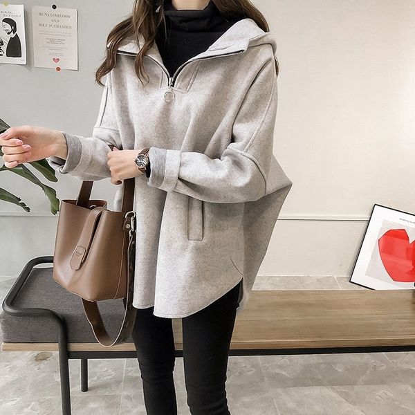 7mitn women's wool clothing 2019 sweater loose bfstyle hooded new women's pullover long sleeve coat wool winter hong kong style ch, Black
7mitn women's wool clothing 2019 sweater loose bfstyle hooded new women's pullover long sleeve coat wool winter hong kong style ch, Black