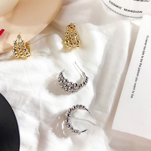 3 layered bead hoop earrings gold silver color simple c shaped open trendy lady earrings circle pendientes 2020 bijoux jewelry, Golden;silver
3 layered bead hoop earrings gold silver color simple c shaped open trendy lady earrings circle pendientes 2020 bijoux jewelry, Golden;silver