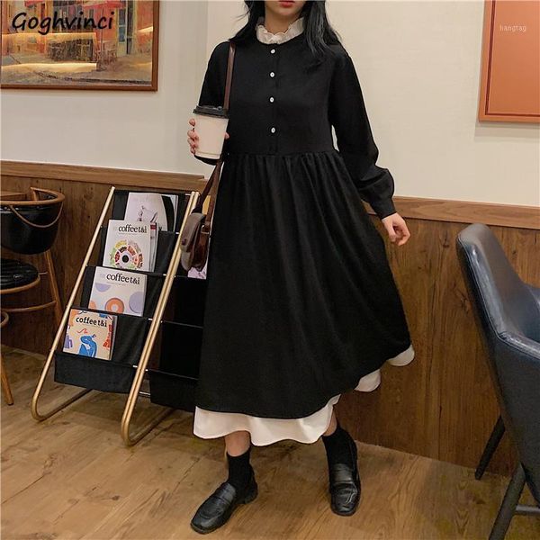 women long sleeve dresses preppy korean style a-line patchwork button ruffled simple fashion all-match harajuku chic streetwear1, Black;gray
women long sleeve dresses preppy korean style a-line patchwork button ruffled simple fashion all-match harajuku chic streetwear1, Black;gray