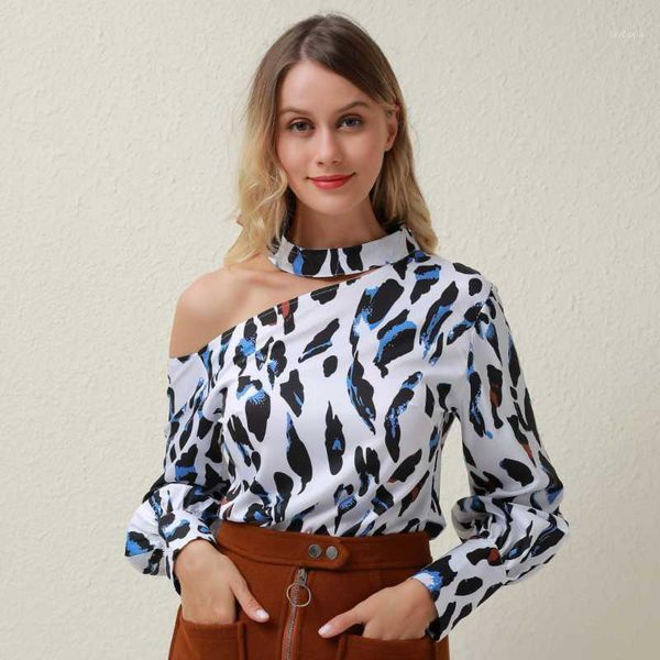 women's leopard print asymmetrical strapless long sleeve pullover spring summer fashion casual tee shirt femme1, White
women's leopard print asymmetrical strapless long sleeve pullover spring summer fashion casual tee shirt femme1, White