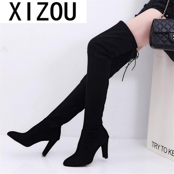 2020 winter new women's boots over the knee boots fashion women short plush pointed women's warm suede lace up, Black
2020 winter new women's boots over the knee boots fashion women short plush pointed women's warm suede lace up, Black