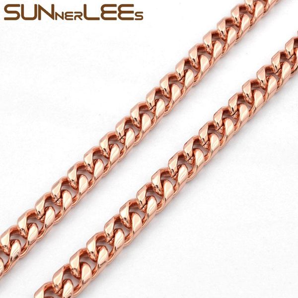 chains sunnerlees fashion jewelry rose gold color necklace 6mm curb cuban chain for mens womens gift c71 n, Silver
chains sunnerlees fashion jewelry rose gold color necklace 6mm curb cuban chain for mens womens gift c71 n, Silver