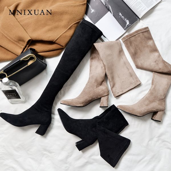 long boots over the knee thigh high heels women lady winter stretch fashion leather suede shoes big size lj201130, Black
long boots over the knee thigh high heels women lady winter stretch fashion leather suede shoes big size lj201130, Black