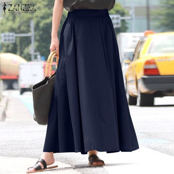 zanzea fashion solid mujer faldas womens fashion long skirts female elastic waist bottoms office lady elegant skirt plus size, Black 
zanzea fashion solid mujer faldas womens fashion long skirts female elastic waist bottoms office lady elegant skirt plus size, Black