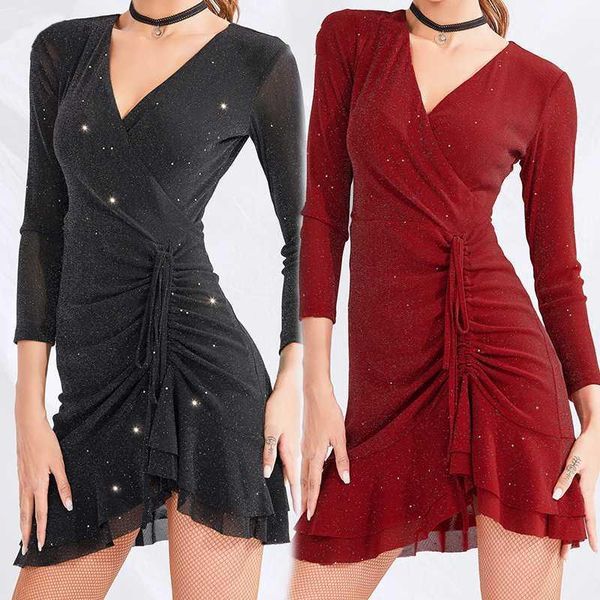 2020 new latin dance dress sequin dancing dress adults latin practice wear chacha perform rumba women1, Black;red
2020 new latin dance dress sequin dancing dress adults latin practice wear chacha perform rumba women1, Black;red
