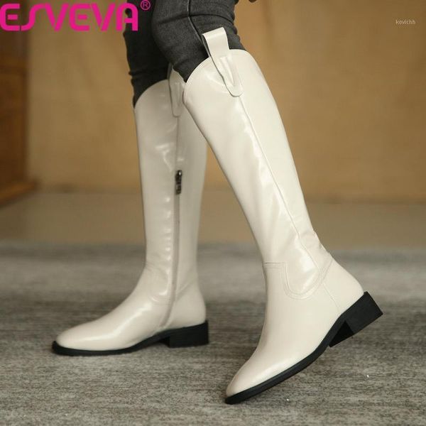 esveva 2021 round toe fashion mid calf boots autumn winter zipper long boots cow leather square heel women shoes size 34-401, Black
esveva 2021 round toe fashion mid calf boots autumn winter zipper long boots cow leather square heel women shoes size 34-401, Black
