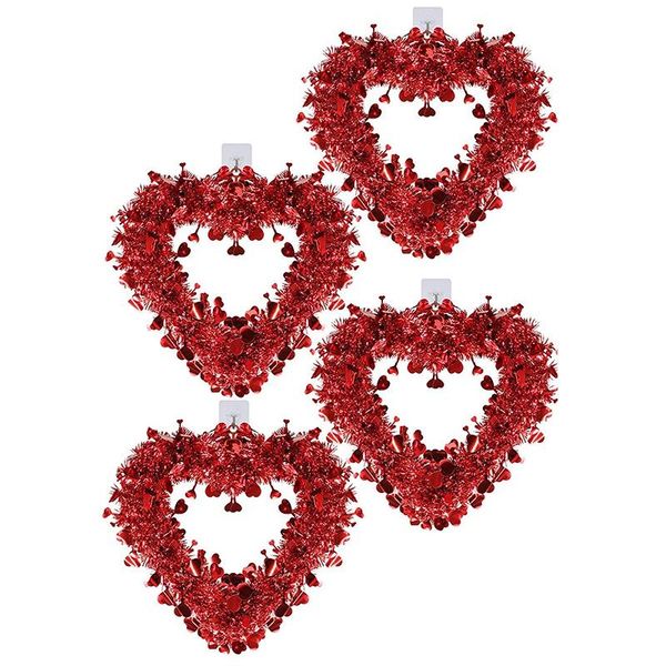 4 pack red valentine heart wreaths heart shaped wreaths with foil hearts hanging valentine's day decorations
4 pack red valentine heart wreaths heart shaped wreaths with foil hearts hanging valentine's day decorations