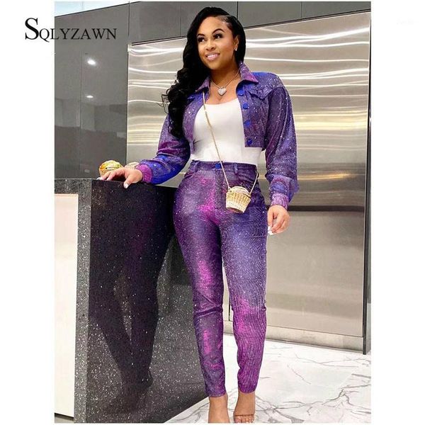 fashion shiny 2pc jacket suit tracksuit women two piece set button and pants jogging femme coat set autumn cloth for women1, White
fashion shiny 2pc jacket suit tracksuit women two piece set button and pants jogging femme coat set autumn cloth for women1, White
