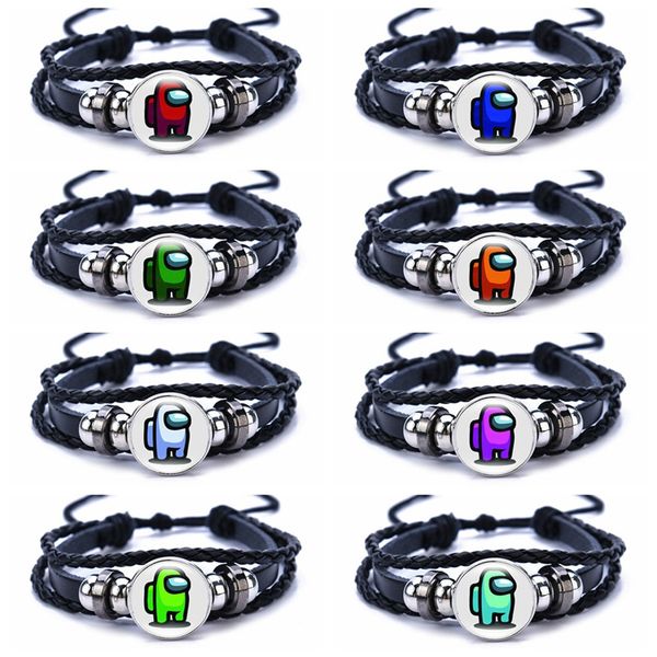 among us wristband pu rope leather adjustable among us game bracelet for strategy casual game lovers, Golden;silver 
among us wristband pu rope leather adjustable among us game bracelet for strategy casual game lovers, Golden;silver
