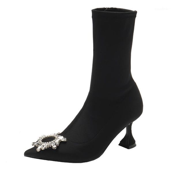 boots flower crystal embellished women shoes side zipper bling sapato feminino runway short sock booties1, Black
boots flower crystal embellished women shoes side zipper bling sapato feminino runway short sock booties1, Black