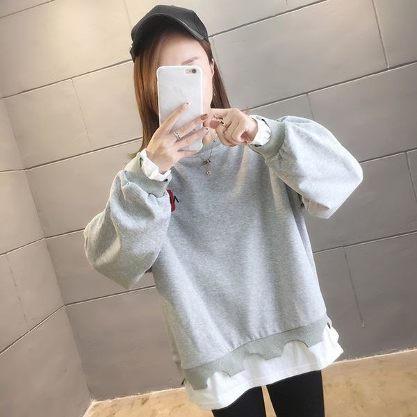 bsthn women's sleeve korean alphabet printing fake two fat mm large loose mesh red sweater long sweater 2020 autumn 6gohn, Black
bsthn women's sleeve korean alphabet printing fake two fat mm large loose mesh red sweater long sweater 2020 autumn 6gohn, Black