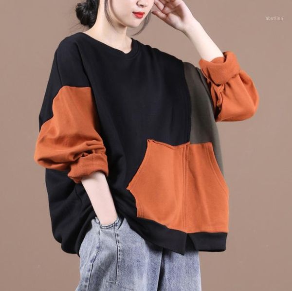 women's hoodies & sweatshirts 2021 autumn women sweatshirt contrast color pullovers korean loose large sized o neck long-sleeved coat1, Black
women's hoodies & sweatshirts 2021 autumn women sweatshirt contrast color pullovers korean loose large sized o neck long-sleeved coat1, Black