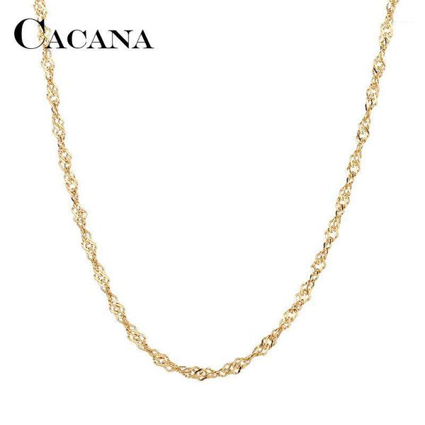 chains cacana stainless steel chain necklaces for man women gold silver color pendant water wave donot fade jewelry a12971
chains cacana stainless steel chain necklaces for man women gold silver color pendant water wave donot fade jewelry a12971