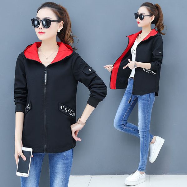 autumn new women's plus size casual sports bomber jacket female slim thin printed coat mom's hooded casual windbreaker 201028, Black;brown
autumn new women's plus size casual sports bomber jacket female slim thin printed coat mom's hooded casual windbreaker 201028, Black;brown