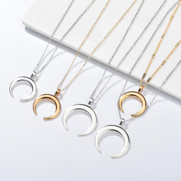 pendant necklaces moon necklace silver color and gold half womens horn chain collares
pendant necklaces moon necklace silver color and gold half womens horn chain collares