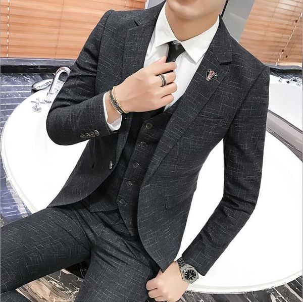 2020 black tuxedo men's suits formal grooms wedding prom blazer mens 3 piece korean business suit slim fit costume mariage homme, White;black
2020 black tuxedo men's suits formal grooms wedding prom blazer mens 3 piece korean business suit slim fit costume mariage homme, White;black