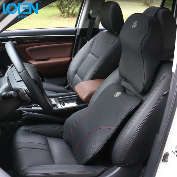 loen 1 set pu leather memory foam auto car seat cushion lumbar back waist support + neck headrest pillow black for universal car
loen 1 set pu leather memory foam auto car seat cushion lumbar back waist support + neck headrest pillow black for universal car