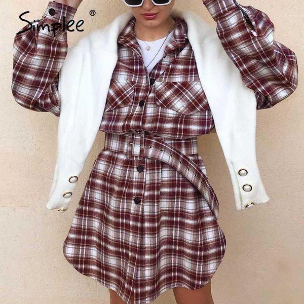 simplee straight shirt collar dress women long sleeve casual high waist belt plaid dress streetwear 2020 button pocket1, Black;gray
simplee straight shirt collar dress women long sleeve casual high waist belt plaid dress streetwear 2020 button pocket1, Black;gray