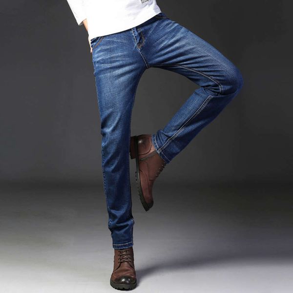 new autumn and winter jeans middle-aged business straight tube loose high waist elastic men's trousers, Blue
new autumn and winter jeans middle-aged business straight tube loose high waist elastic men's trousers, Blue