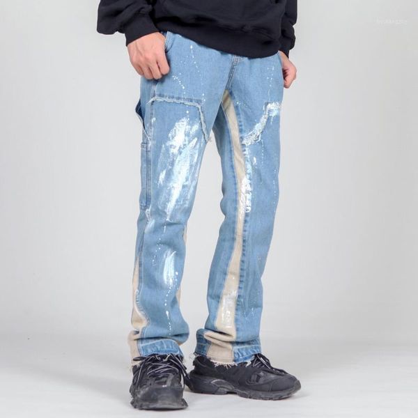 ewq / men's wear streetwear splash-ink jeans fashionable stitching loose denim horn pants niche print edges trousers 9y37771, Blue
ewq / men's wear streetwear splash-ink jeans fashionable stitching loose denim horn pants niche print edges trousers 9y37771, Blue