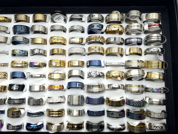 high mix wholesale steel lots styles 50factory stainless quality men's women's fashion gift ring jewelry, Silver
high mix wholesale steel lots styles 50factory stainless quality men's women's fashion gift ring jewelry, Silver