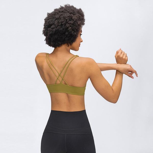new backless cross-strap sports bra skin-friendly naked round neck sports underwear women's autumn and winter, White;black
new backless cross-strap sports bra skin-friendly naked round neck sports underwear women's autumn and winter, White;black