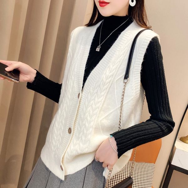 korean woolen women's spring and autumn wear new loose vest v-neck vest sleeveless knitted shoulder jacket bxbvj, White;black
korean woolen women's spring and autumn wear new loose vest v-neck vest sleeveless knitted shoulder jacket bxbvj, White;black