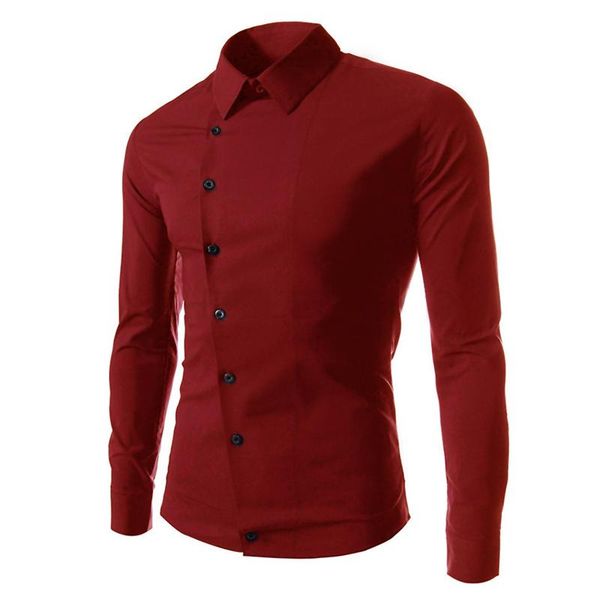 men's casual shirts fashion solid color oblique placket button irregular style long sleeve slim fit wedding party, White;black
men's casual shirts fashion solid color oblique placket button irregular style long sleeve slim fit wedding party, White;black