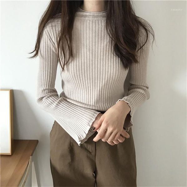 autumn and winter chic sweater korean turtleneck collar sweater casual solid pullover flare sleeve female1, White;black
autumn and winter chic sweater korean turtleneck collar sweater casual solid pullover flare sleeve female1, White;black