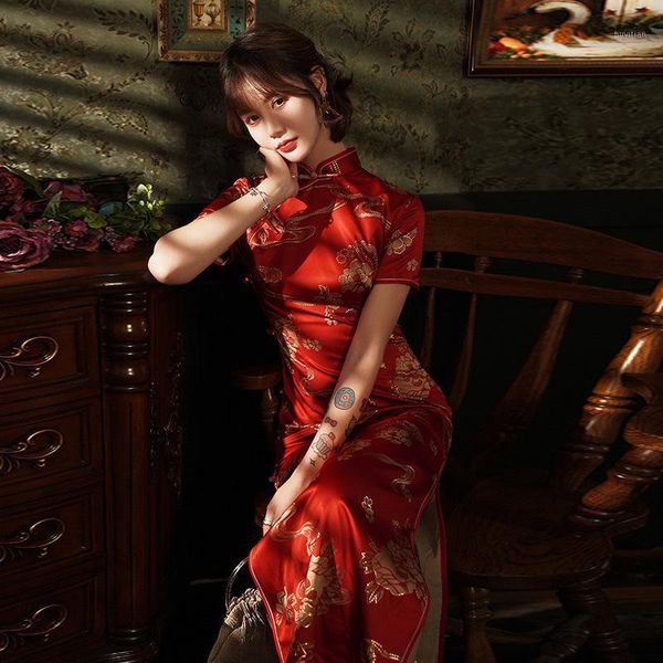 spring red long cheongsam novelty chinese style dress womens satin qipao slim party dresses handmade button vestido size s-4xl1
spring red long cheongsam novelty chinese style dress womens satin qipao slim party dresses handmade button vestido size s-4xl1