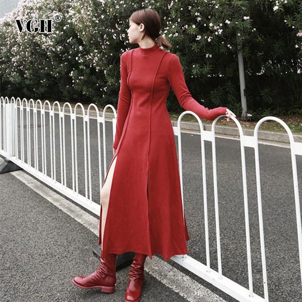 casual dresses vgh vintage split dress for women turtleneck long sleeve high waist slim black female fashion clothing 2021 autumn, Black;gray
casual dresses vgh vintage split dress for women turtleneck long sleeve high waist slim black female fashion clothing 2021 autumn, Black;gray