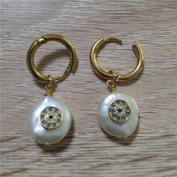 hoop & huggie mint cz paved blue eye evil protection charm freshwater pearl bead pendant stainless steel earring for women1, Golden;silver
hoop & huggie mint cz paved blue eye evil protection charm freshwater pearl bead pendant stainless steel earring for women1, Golden;silver