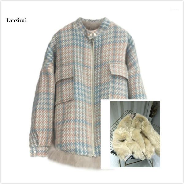 double face weat faux fur jackets coat women winter warm woolen outwear 2020 lovely pink plaid female coat furry outwear1, Black
double face weat faux fur jackets coat women winter warm woolen outwear 2020 lovely pink plaid female coat furry outwear1, Black