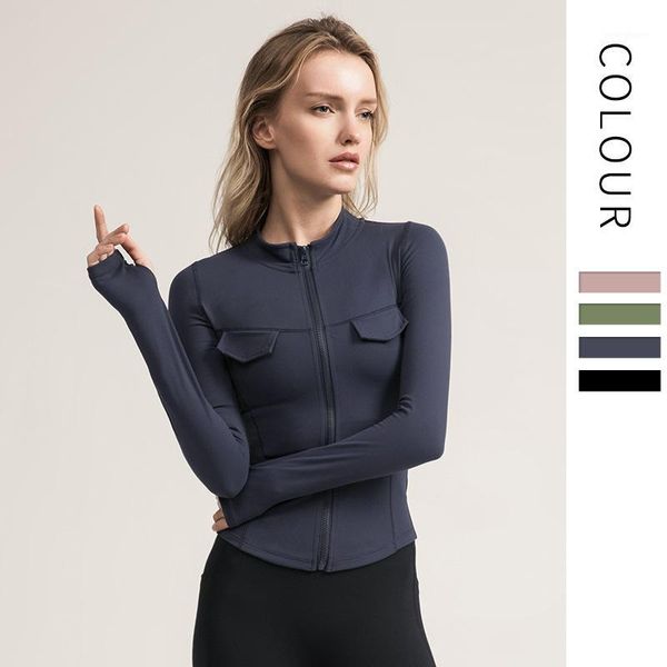 yoga outfits sports jacket women's tight-fitting workout clothes for autumn and winter1, White;red
yoga outfits sports jacket women's tight-fitting workout clothes for autumn and winter1, White;red