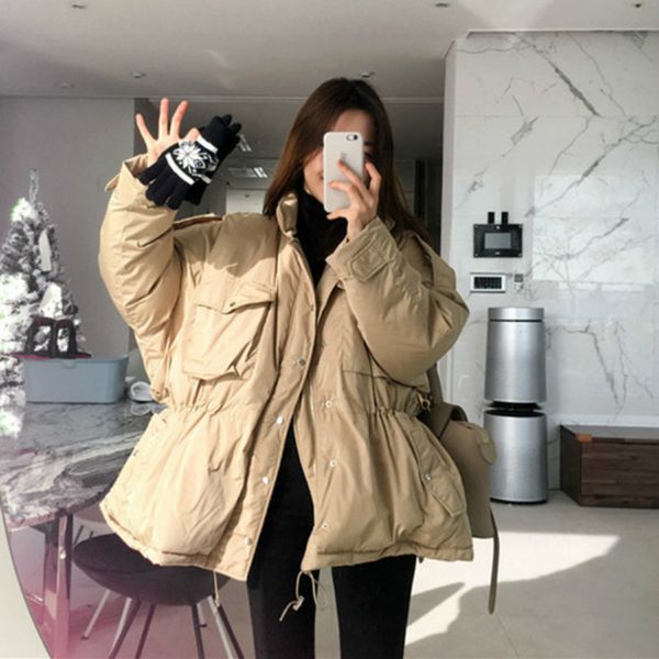 korea women winter thick solid cotton parka drawstring slim waist overcoat oversize coat jacket zipper outerwear with pocket 201225, Black
korea women winter thick solid cotton parka drawstring slim waist overcoat oversize coat jacket zipper outerwear with pocket 201225, Black